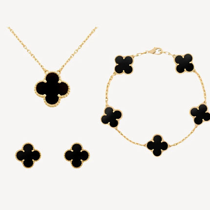 Clover Jewellery Set - Black