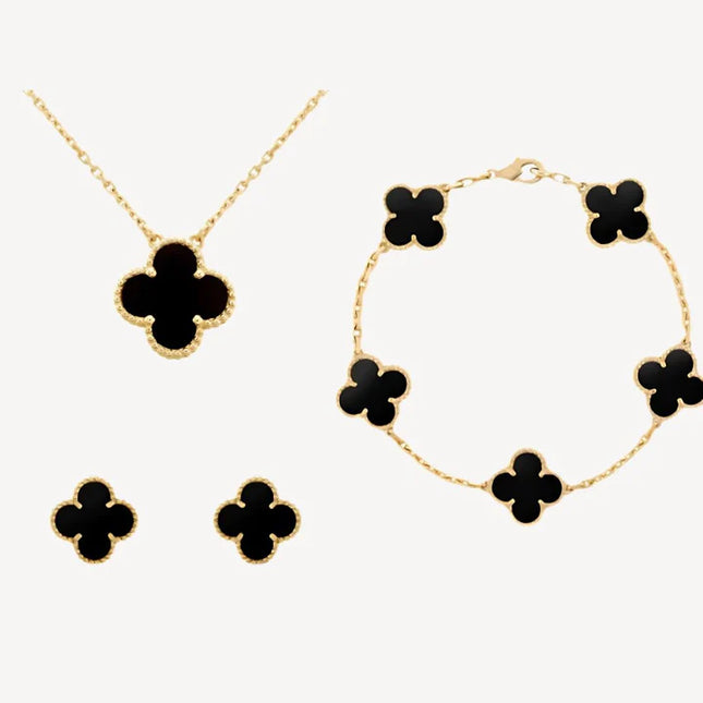 Clover Jewellery Set - Black