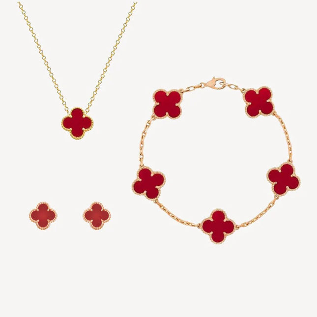 Clover Jewellery Set - Red